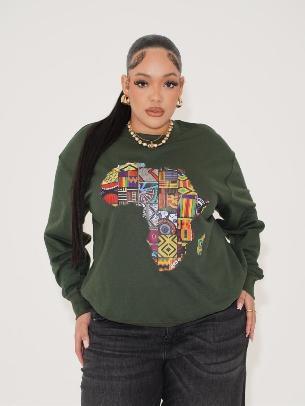 Dark Green Graphic Sweatshirt